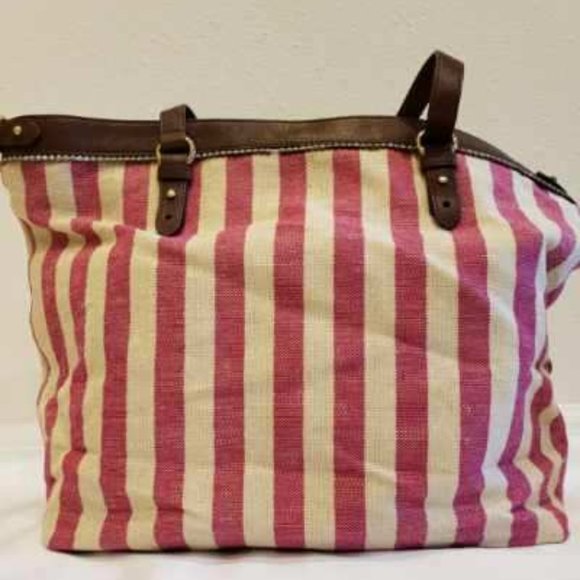 Vintage Juicy Couture Pink and White Stripe Tote - Picture 3 of 4